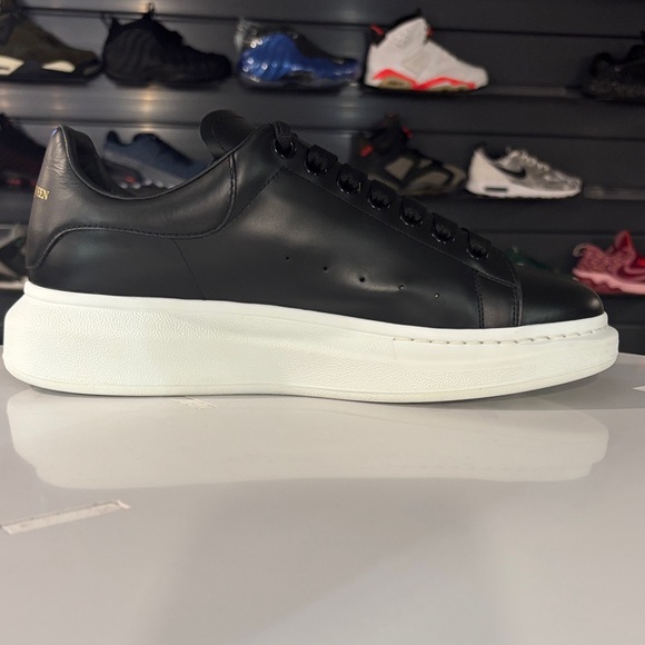 Alexander McQueen Black Leather Oversized Sneakers